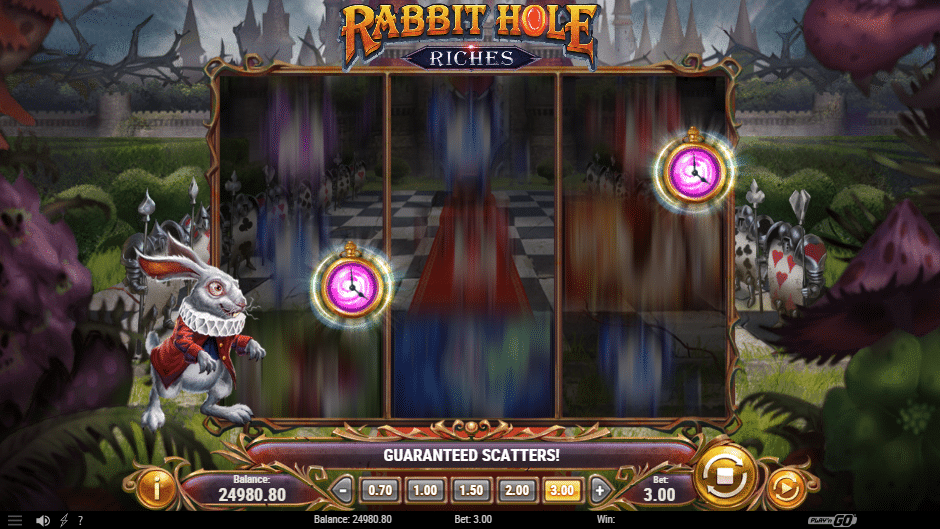 Rabbit Hole Riches slot showing the Rabbit Hole Bonus in play